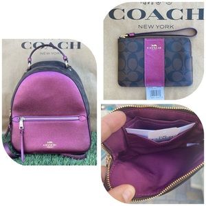 Coach Brown/metallic Berry Signature Jordyn Backpack with Wrislet